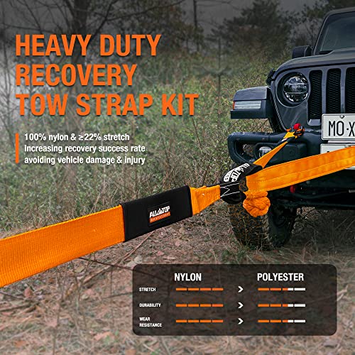 ALLTOP Extreme Duty Tow Strap Recovery Kit 4inch x 30ft (46,500lbs