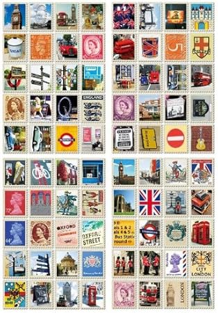 Amazon 童話 欧州 アンティーク 切手 シール ８０枚 ６種 セット アリス オズの魔法使い 星の王子様 イギリス パリ ロンドン 切手女子 コレクション アクセサリー ラッピング 用に 6種セット ポストカード 絵柄付はがき 文房具 オフィス用品