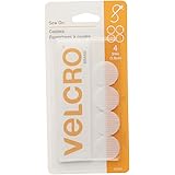VELCRO Brand - Sew On Fasteners - 3/4" Coin, 4 Sets - White