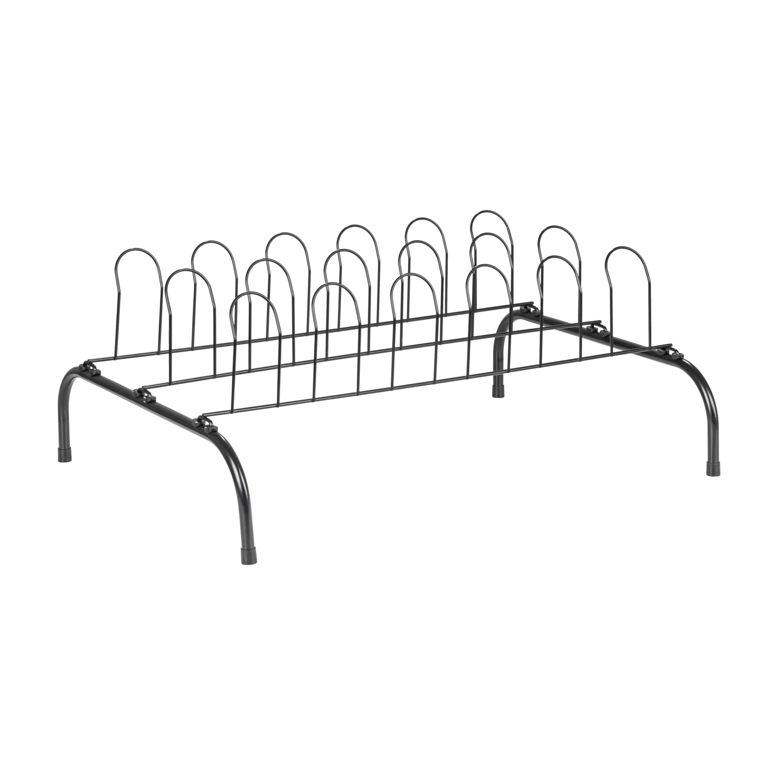 Photo 1 of Household Essentials 9-Pair Metal Wire Shoe Rack, Black