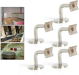 Soporte para pasamanos de acero inoxidable, 5 piezas, soporte de pared