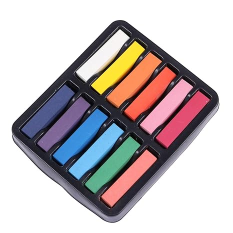 Buy 12pcs Hair Chalk Washable Temporary Short Hair Chalk Pens Hair