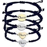 Personalized Cheer Gift, Engraved Cheer Leader Adjustable Rope Bracelet, Cheer Leader Jewelry for Women, Teens, Cheer Leader Gift