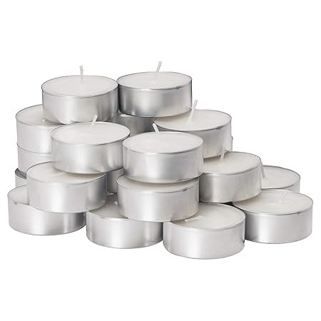 Divena Aluminum Smokeless 4.5 hrs Burning Tea Light Candles - Set of 50 Pcs