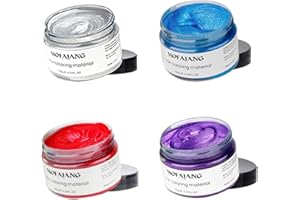 SOVONCARE 4 Colors Temporary Hair Color Wax Silver Grey Purple Red Blue Natural Hairstyle Cream Professional Coloring Mud for Men Women Kids Party Cosplay Date Halloween