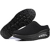 DEVILEYEZE Women's Slip-on Mule Sneakers Breathable Air Cushion Wedge Backless Walking Shoe Lightweight Platform Orthotic Clog Casual Toning Rocker Shoe