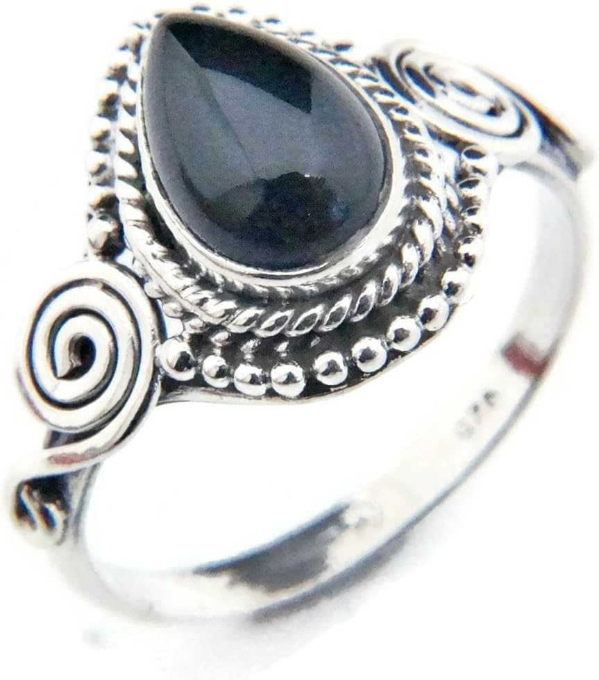 Ring 925 sterling silver onyx (No: MRI 73)