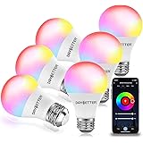 DAYBETTER Smart Light Bulbs, RGBW Wi-Fi Color Changing Led Bulbs Compatible with Alexa & Google Home Assistant, A19 E26 9W 80