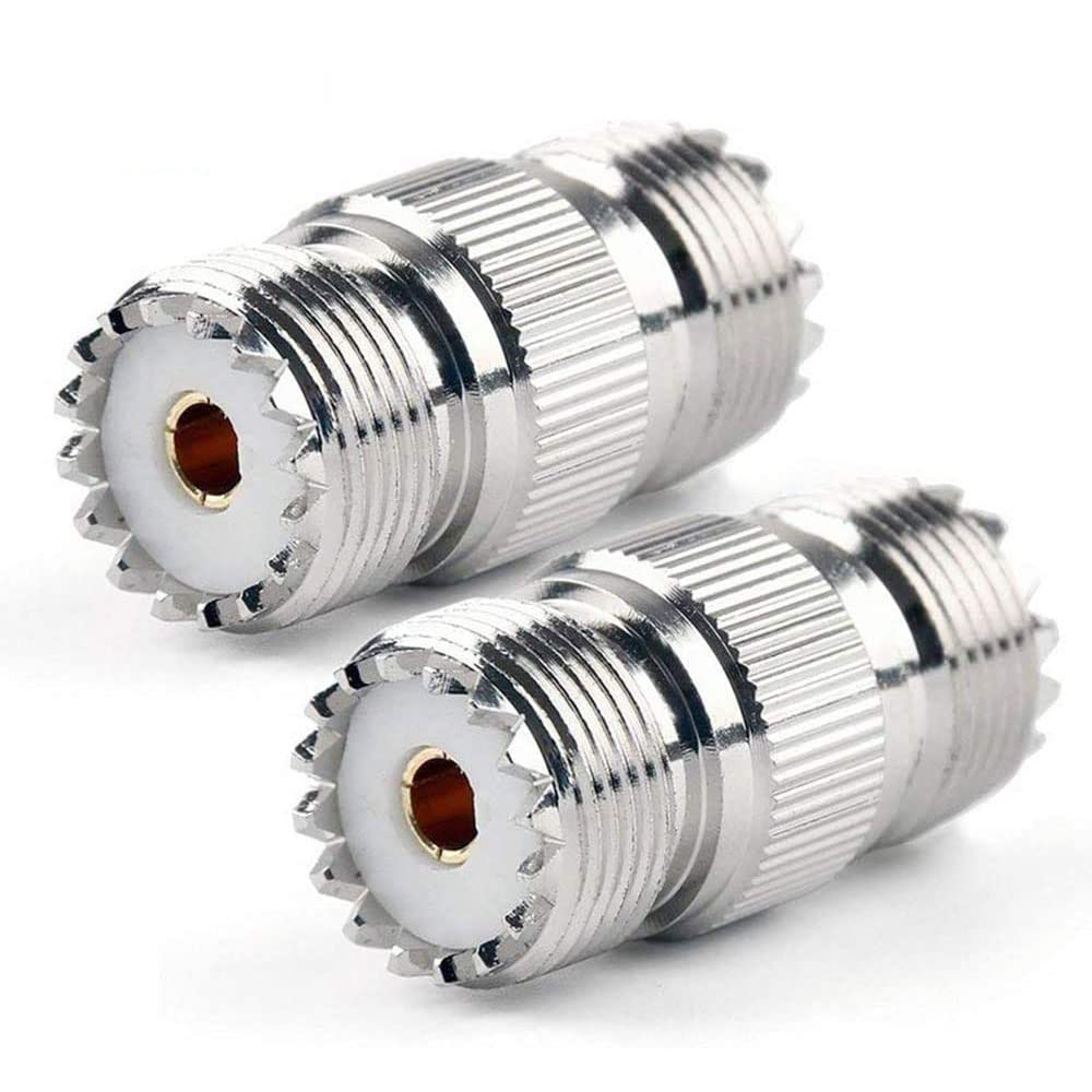 TengKo UHF Female to Female SO-239 SO239 Adapter RF Coaxial Coax Cable Adapter Connector for Two Way Mobile Radio Antenna （2 Pack）