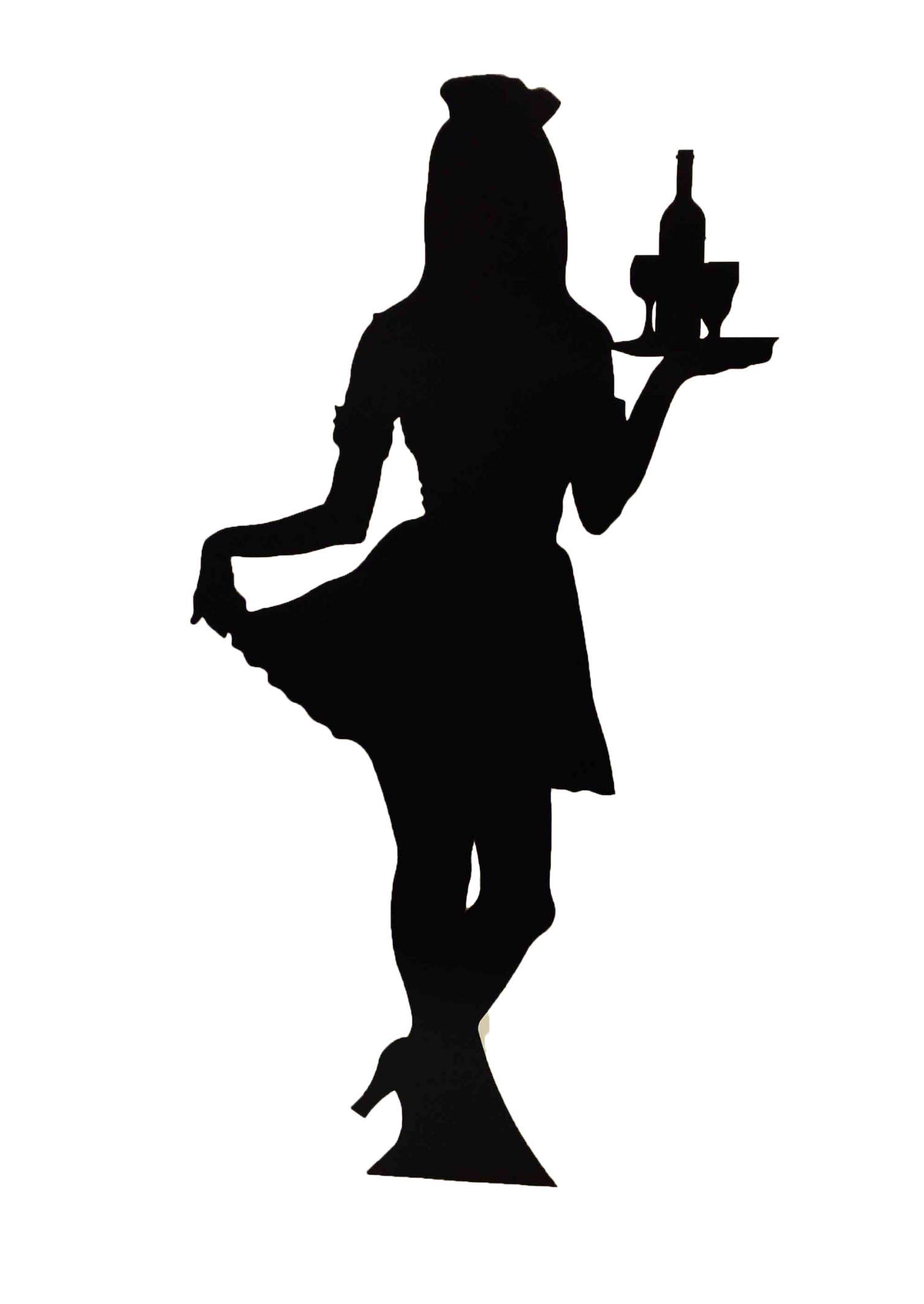 Star Cutouts SC50 Waitress Silhouette – Cardboard Cutout | Fun 1950s Diner Theme Party & Retro Event Decoration