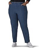 chic classic collection Womens Plus Stretch Elastic Waist Pull-On Pant
