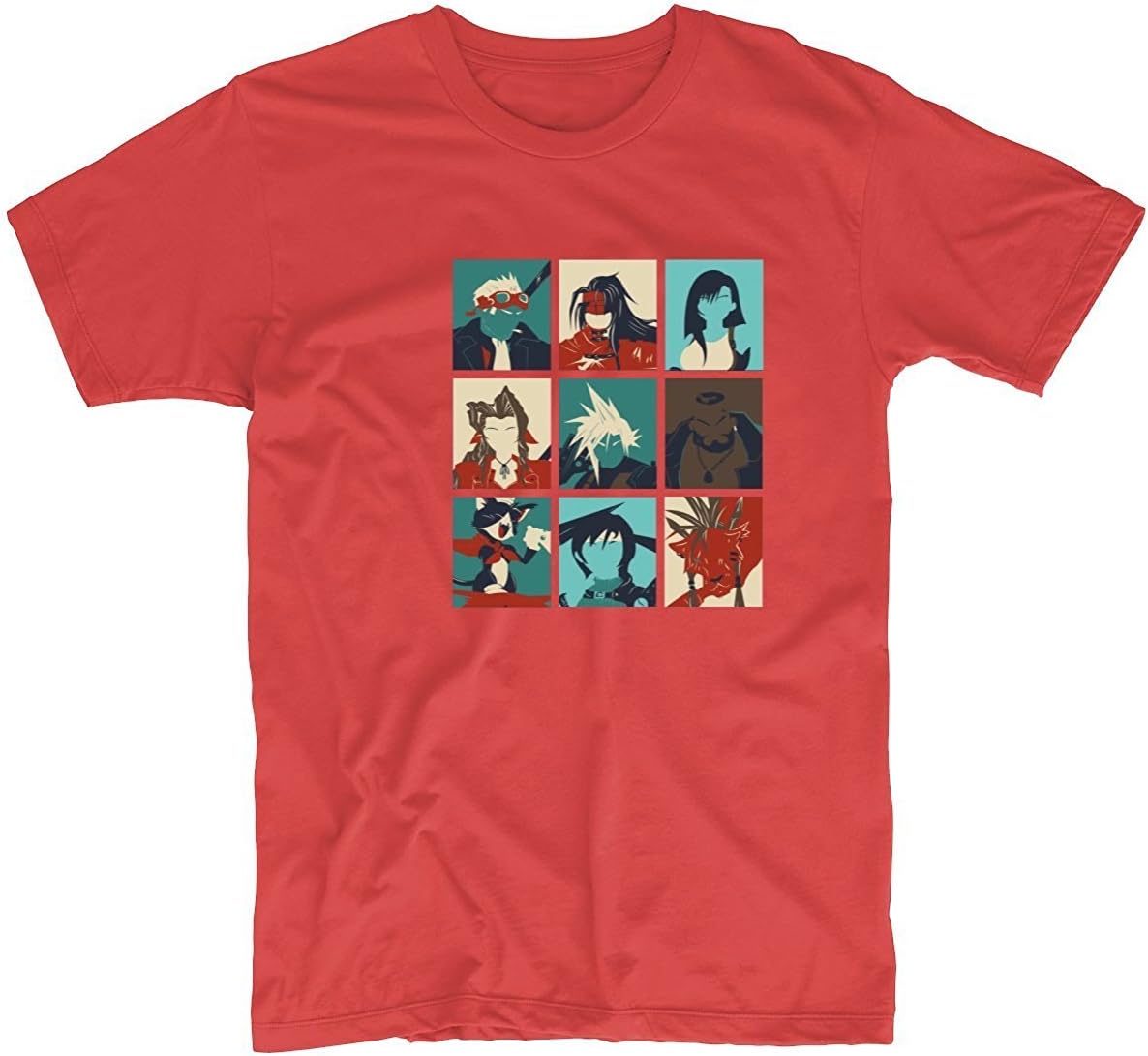 Men's Red Final Pop Final Fantasy VII POP Characters Final Fantasy 7 Design Tshirt
