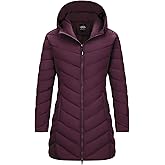 Outdoor Ventures Women's Long Hooded Lightweight Puffer Coat Quilted Insulated Winter Jacket