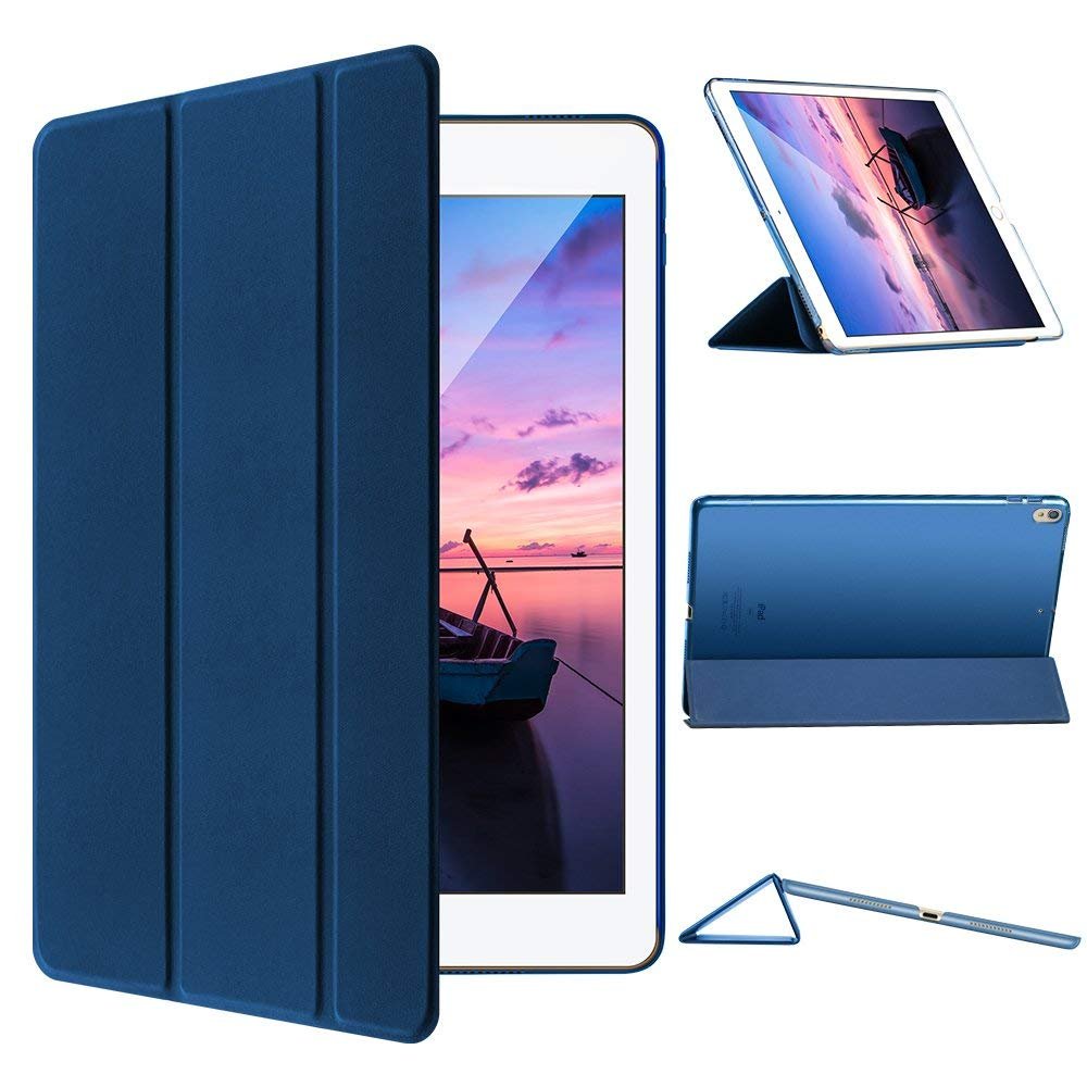 CAM-ULATA for iPad Pro 10.5 Case 2017 Leather with Folio Stand, Shock proof Slim Business Auto Sleep Wake Smart iPad Pro 10.5 inch Cover Navy