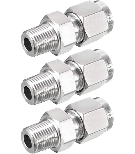 2PCS 1/4 Inch 304 Stainless Steel Compression Fitting Compression Union With Double Ferrules, 1 - View #7