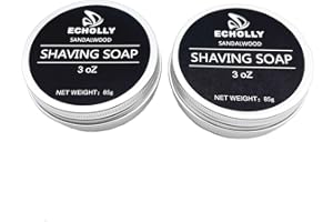 Shaving Soap for Men by Echolly-Premium Shave Soap Puck-Smoothest Wet Shave Sandalwood Shaving Cream Soap-Travel Size Mens Shaving Soap 2pack 3 oz