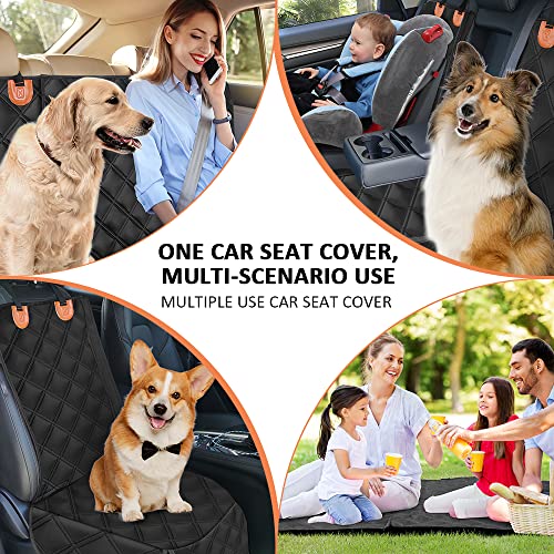 KYG Car Seat Cover for Dogs and Children, Non-Slip, Waterproof, Durable, Scratch-Resistant, Dog Blanket, Rear Seat, Isofix, with 1 Dog Strap, for Most Cars, HGVs & SUVs, 135 x 56 x 45 cm