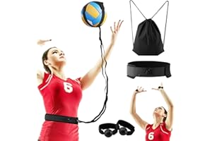 LOYANGER Volleyball Training Equipment Aid, Volleyball Training Set Serving Trainer, Solo Volleybal-l Trainer to Practice Serve, Spike, Set, Pass, Volleybal-l Gift for Beginners/Pro(COLOR:Black)