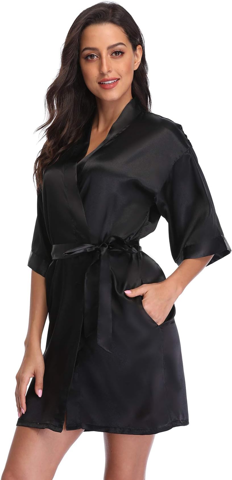 season dressingWomen's Pure Short Satin Robes Bridesmaid Bride Party Kimono Silky Sleepwear for Wedding Party