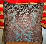 Rustic Western Monterrey Turquoise Paisley Throw Pillow