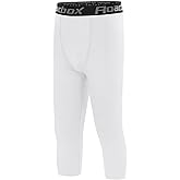 Roadbox Boys Compression Leggings,Youth Athletic Pants Capris Tights,Kids Sports Base Layer Basketball Running