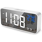 Digital Alarm Clock for Bedroom yotutun, YOTUTUN Desk Clock with USB Port, Adjustable Volume & Brightness Dimmer with 2 Alarm