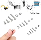 FandWay 900Pcs M2 M2.5 M3 Countersunk Bolts Nuts Set 304 Stainless Steel DIN view 7
