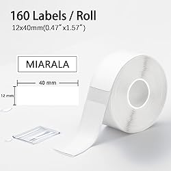 MIARALA White D30 Label Tape, Label Maker