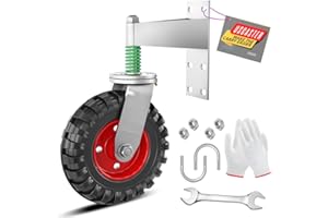 Uscaster Gate Wheel 8inch Fence Gate Wheel for Metal Tube Gate 600lb Capacity 360 Degree Rotation Spring-Loaded Heavy Duty Gate Caster with Screws & Screwdriver