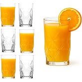 BOHEM'S Small Juice Glasses, Mini Clear Glass Cups Tumblers, Drinking Glassware for Orange Juice, Water, Milk, Coffee, Perfect for Tasting and Small Portions, Set of 6, (3.6 oz)