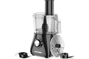 Anthter 600W Professional Food Processor - 7 Cups, Reversible Discs, Blades for Chopping, Slicing, Purees & Dough