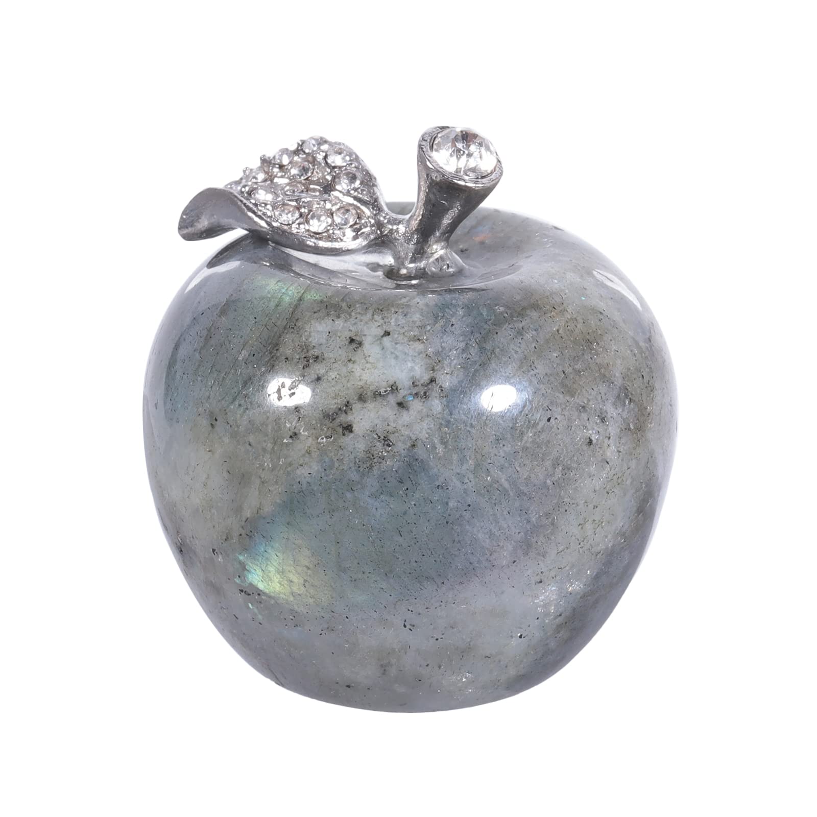 Lovionus89 Natural Moonstone Apple Statue, Healing Crystal Figure Sculpture Home Ornament Wedding Decoration 3cm — image 1