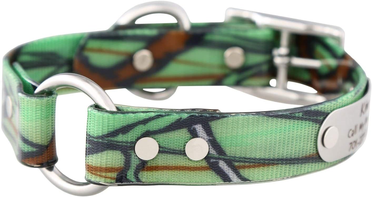 dogIDS Personalized Camo Waterproof Safety Dog Collar with Nameplate - Custom, Durable, Adjustable, Odor Resistant, Safe, Engraved