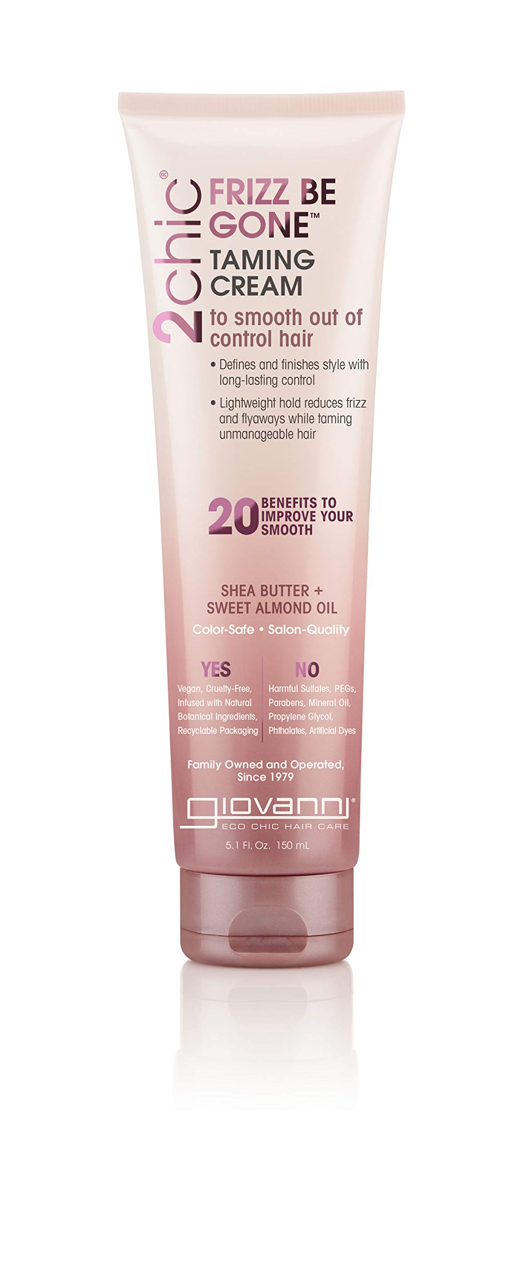 Giovanni 2chic Frizz Be Gone Taming Cream – 150ml, Hair Control Potion with Shea Butter & Sweet Almond Oil | Hair Care Treatments