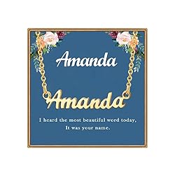 Ldurian Custom Name Necklace, Amanda Name Plate