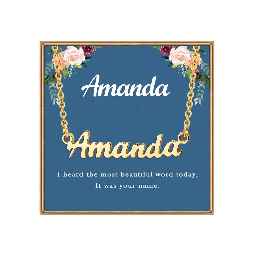 Ldurian Custom Name Necklace, Amanda Name Plate