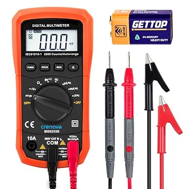 Crenova MS8233D Automatisch Digital Multimeter Tragbare Prüfvorrichtung für Zuhause mit LCD-Anzeige und Hintergrundlicht