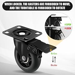 Apllamo 3" Casters Set of 4 ，4 Heavy Duty Quiet
