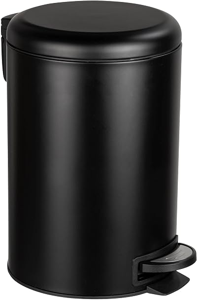 WENKO Leman Easy Close Pedal Bin 12 L Black