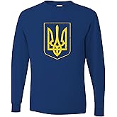 Go All Out Adult Ukraine Coat of Arms | Vintage Style, Ukrainian Pride Long Sleeve T-Shirt