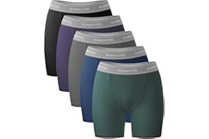 BAMBOO COOL Womens Boxer Briefs Boy Shorts Underwear Soft Stretch Panties for Women, 5-Pack