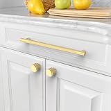 Amerdeco 10 Pack Gold Knurled Cabinet Pulls 192mm Center AM003 view 3