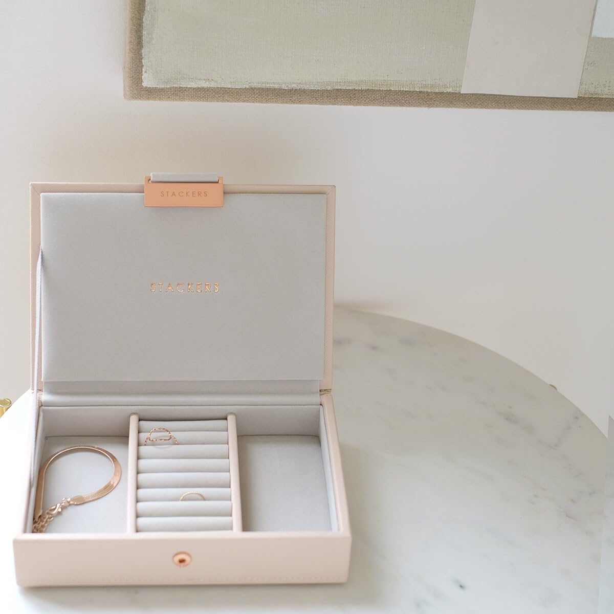 Stackers Blush Pink Mini Jewellery Box Lid - Image 3