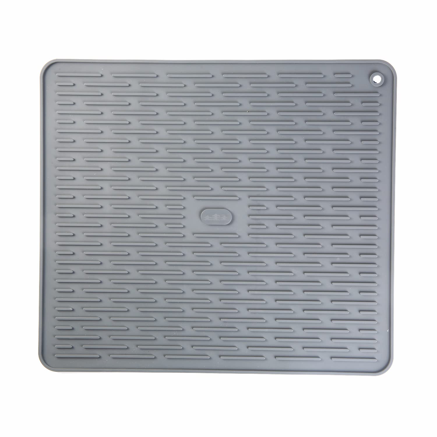 IYYI Large Silicone Dish Drying Mats,Silicone Quick-Drying Dish Drainer, Non-Slip Draining Board Mat,Heat Resistant Sink Mat for Kitchen Countertop (45 * 40cm Dark Grey)