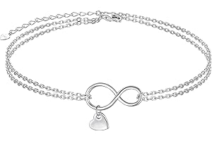 FLYOW Star and Moon Sun Layered Anklet 925 Sterling Silver for Women Girls Adjustable Butterfly Beads Ankle Bracelet Crescent Boho Beach Foot Chain 9 10 Inch Charm Jewelry