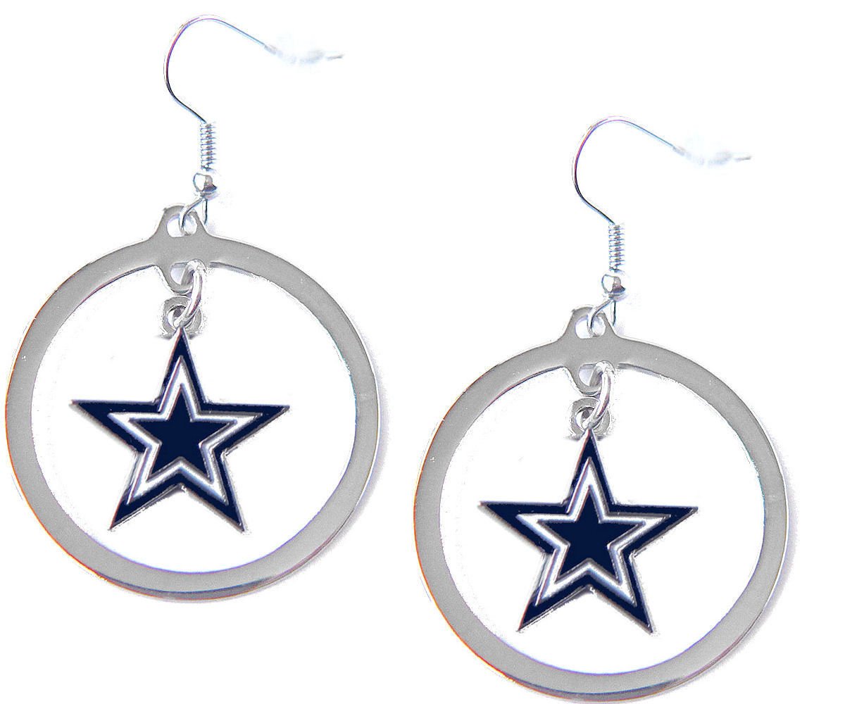 aminco NFL Dallas Cowboys Charm Hoop Earring Set