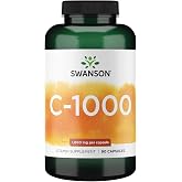 Swanson Vitamin C with Rose Hips, 1000 mg, 90 Capsules | Herbal Supplement Promoting Skin Health, Heart Health and Immune System Support, Natural Formula Promoting Protection