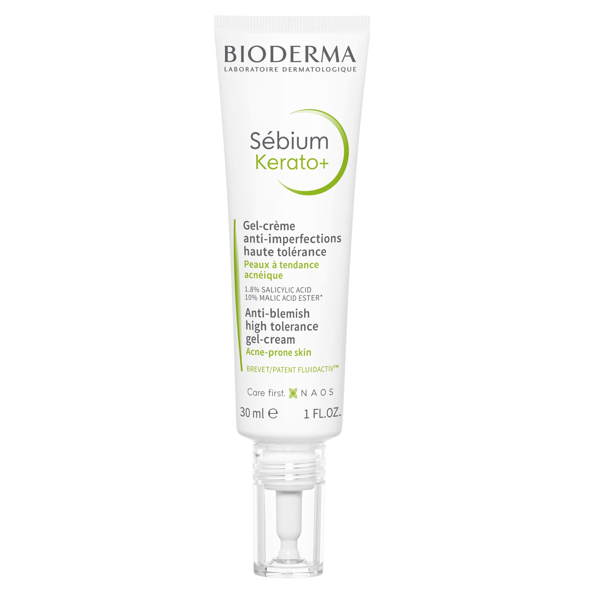 Bioderma Sébium Kerato + Anti-Blemish Gel Cream for Acne Prone Skin - Hydrating Acne Treatment to Eliminate Pimples, Blackheads & Refine Skin Texture 30ml