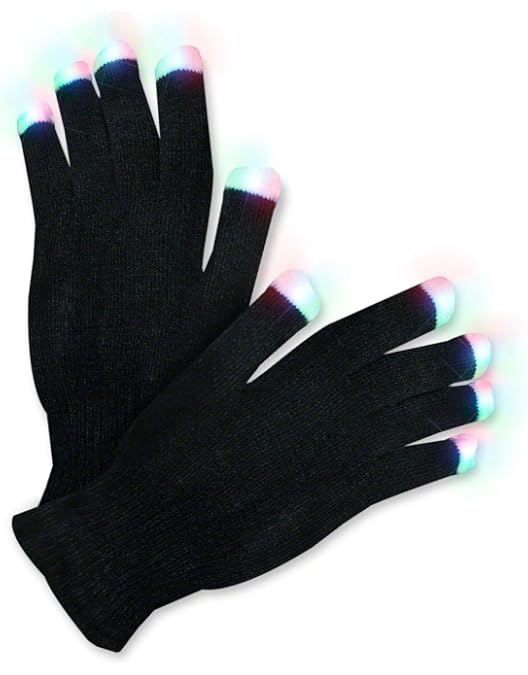 Amazon.com: XISFORX 7 colors light show LED Gloves Rave Light