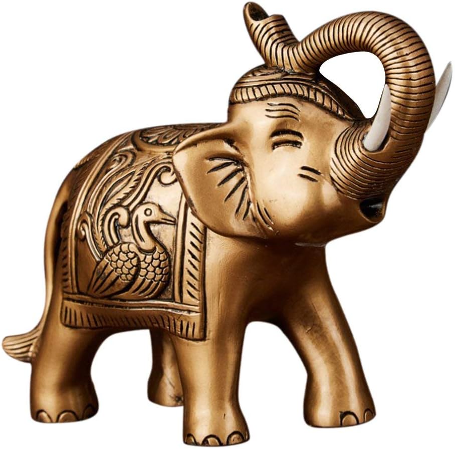 Tubayia - Figura Decorativa de Elefante de Resina para Mesa Feng Shui